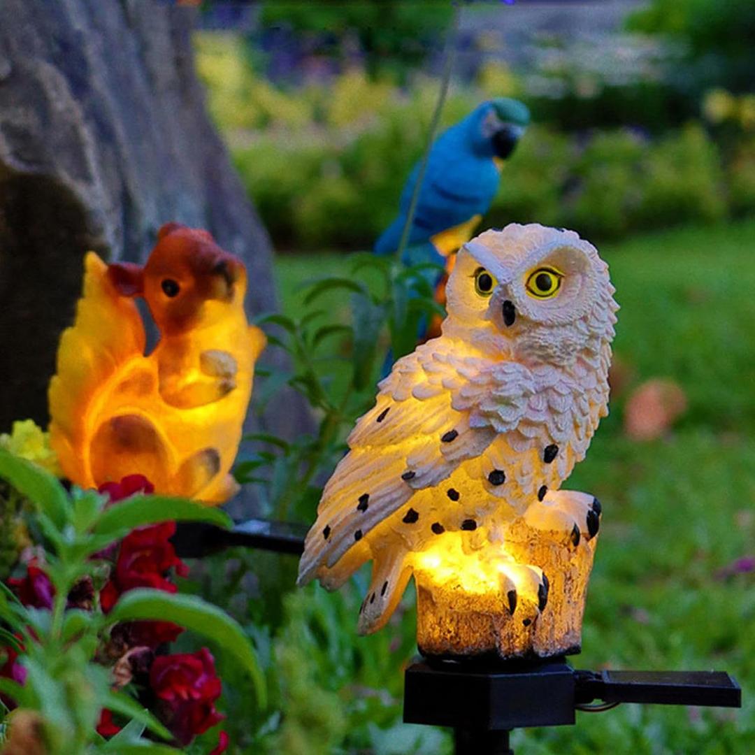 Zewnętrzna Solarna Lampa Ogrodowa Sowa