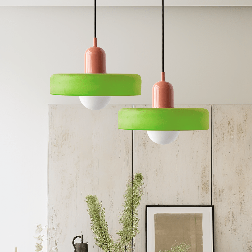Skandynawska Okrągła Szklana Lampa Wisząca