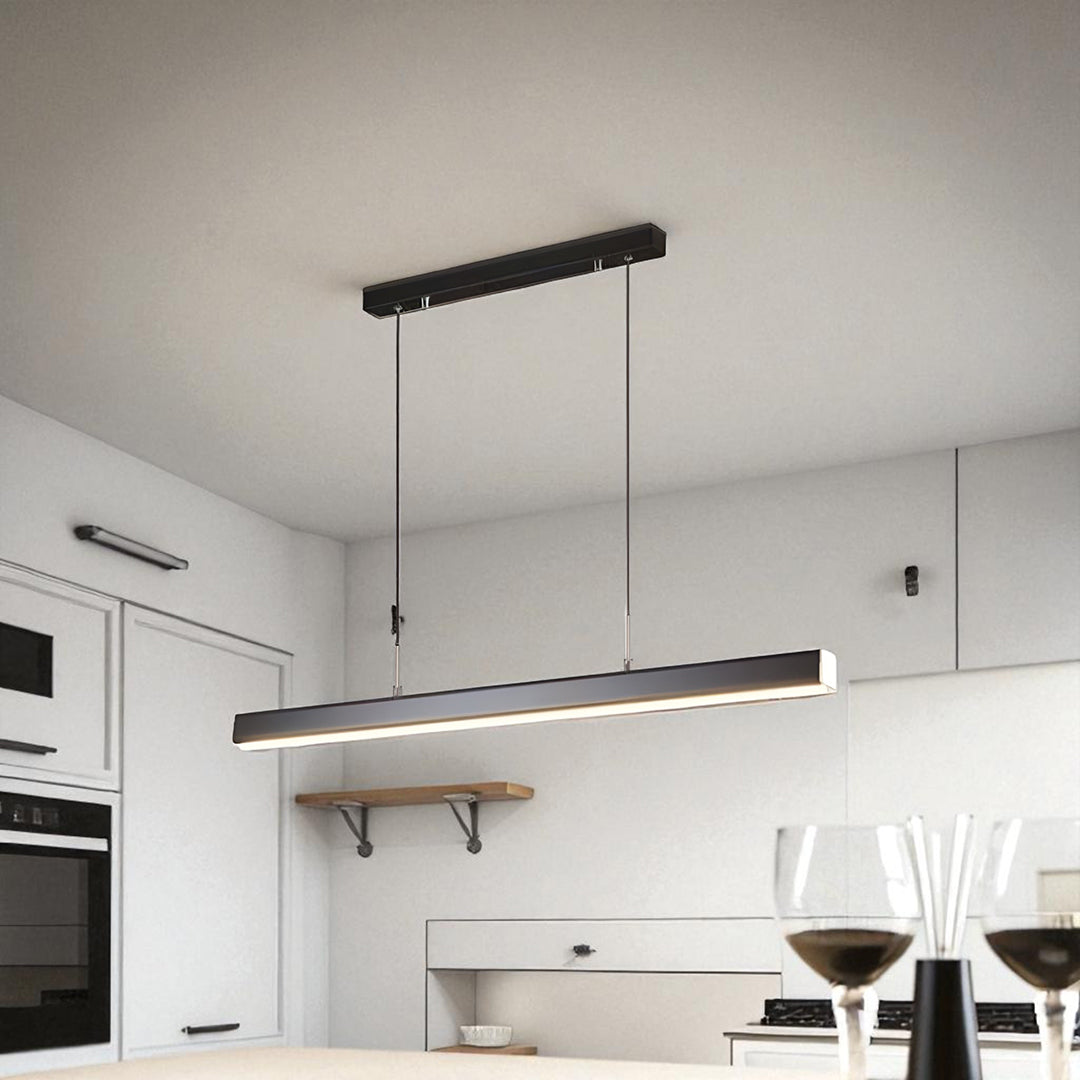 Industrialna Liniowa Lampa Wisząca LED Z Geometrycznym Designem