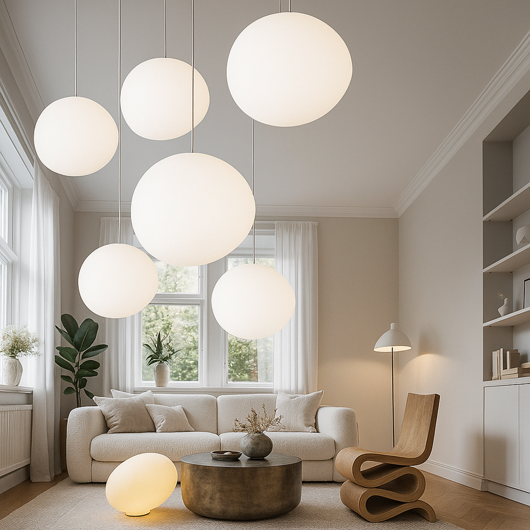 Minimalistyczna Okrągła Metalowa Lampa Wisząca
