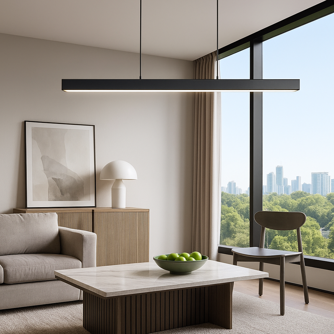 Industrialna Liniowa Lampa Wisząca LED Z Geometrycznym Designem