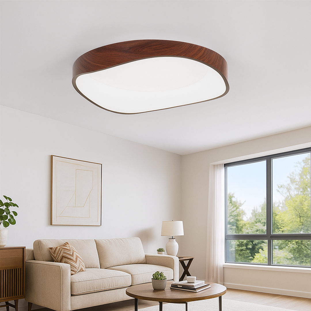Nordycka Lampa Sufitowa Z Fakturą Drewna W Stylu Skandynawskim