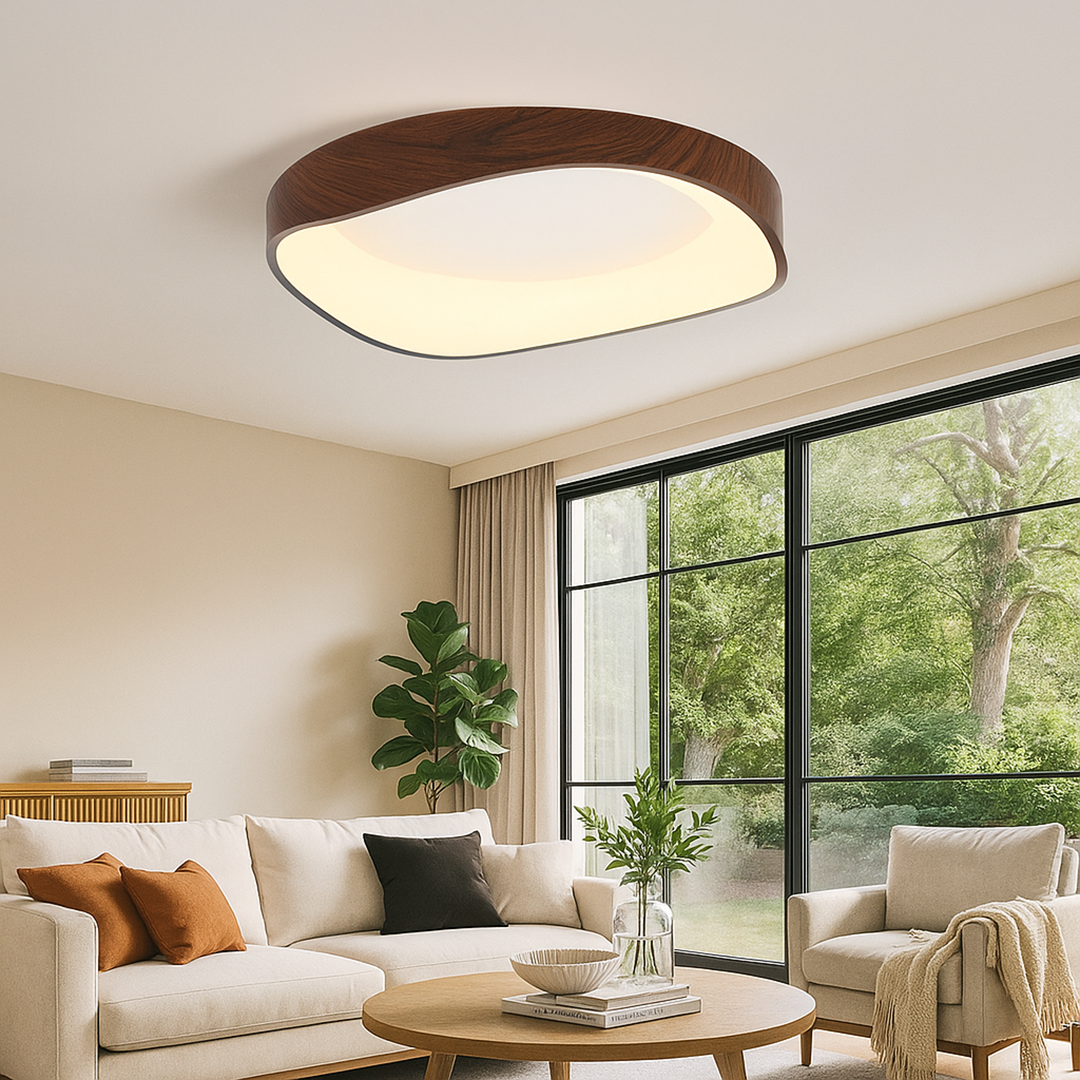 Nordycka Lampa Sufitowa Z Fakturą Drewna W Stylu Skandynawskim