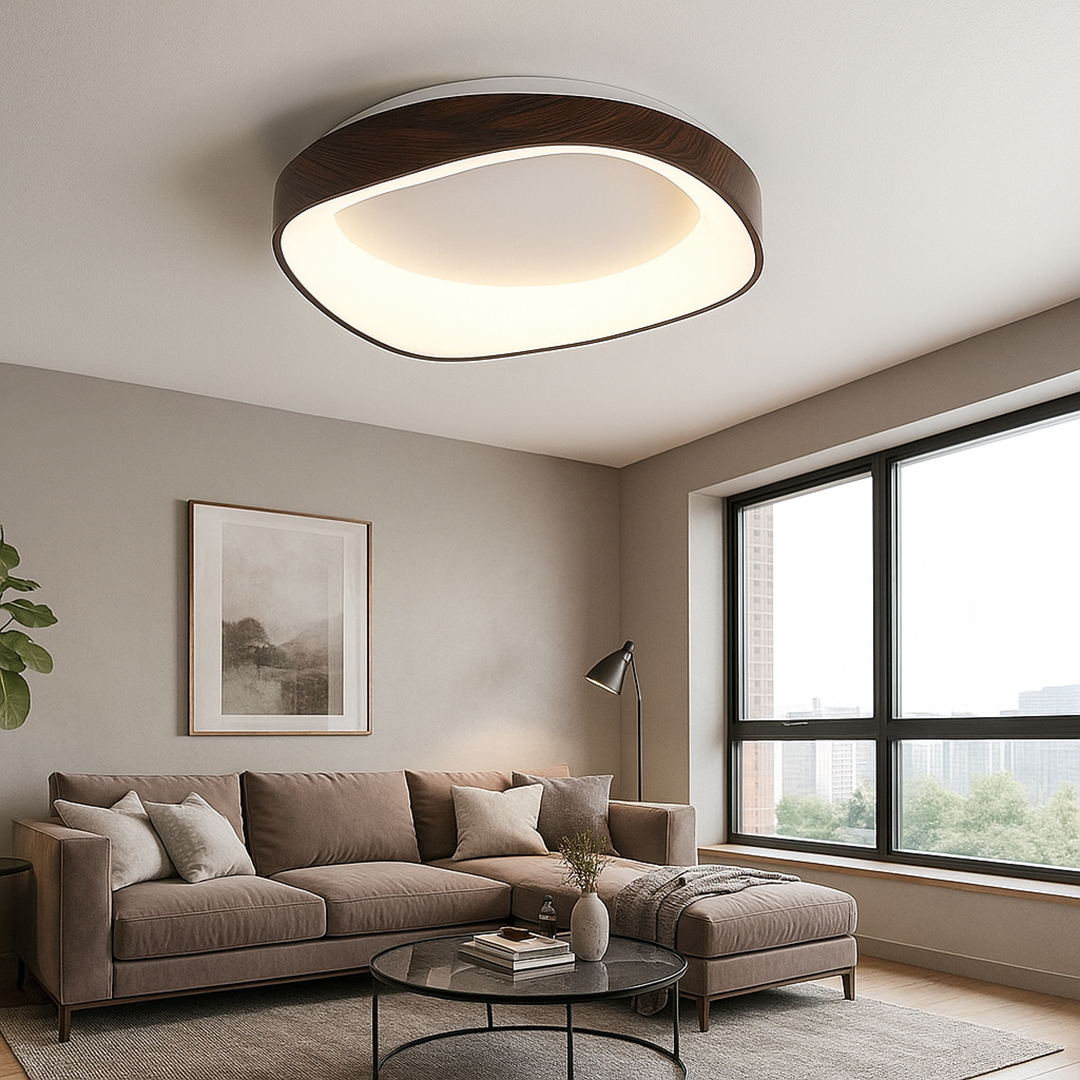 Nordycka Lampa Sufitowa Z Fakturą Drewna W Stylu Skandynawskim
