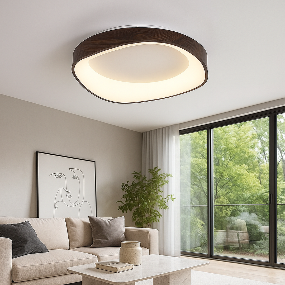 Nordycka Lampa Sufitowa Z Fakturą Drewna W Stylu Skandynawskim