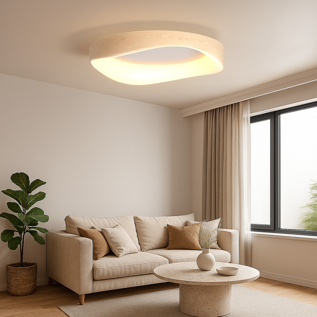Nordycka Lampa Sufitowa Z Fakturą Drewna W Stylu Skandynawskim