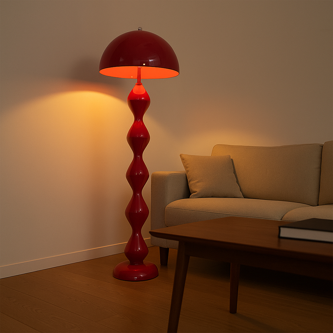 Skandynawska Smukła Metalowa Lampa Podłogowa