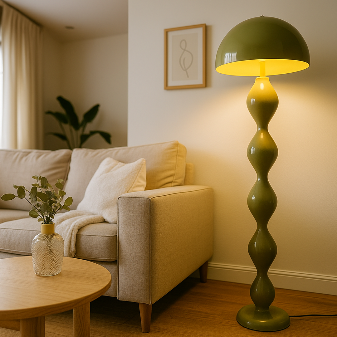 Skandynawska Smukła Metalowa Lampa Podłogowa