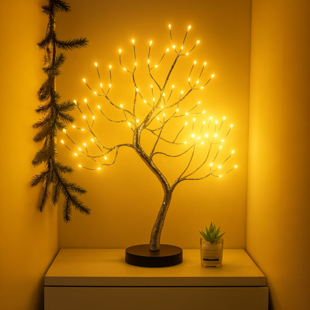 Dekoracyjna Przenośna Lampa LED Drzewko Z Ciepłym Światłem
