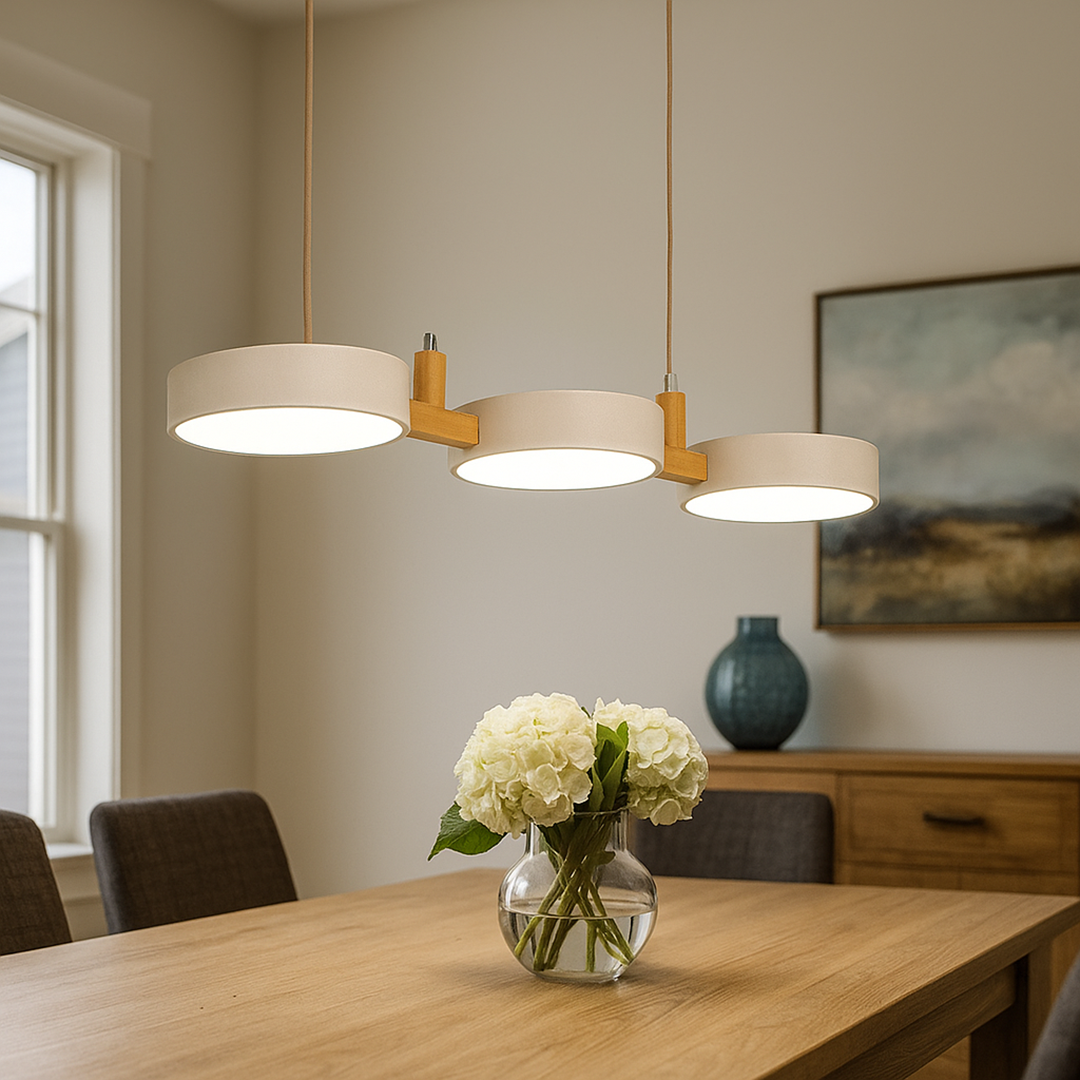 Skandynawska Lampa Wisząca z Metalowymi Cylindrami i Kilkoma Punktami Światła