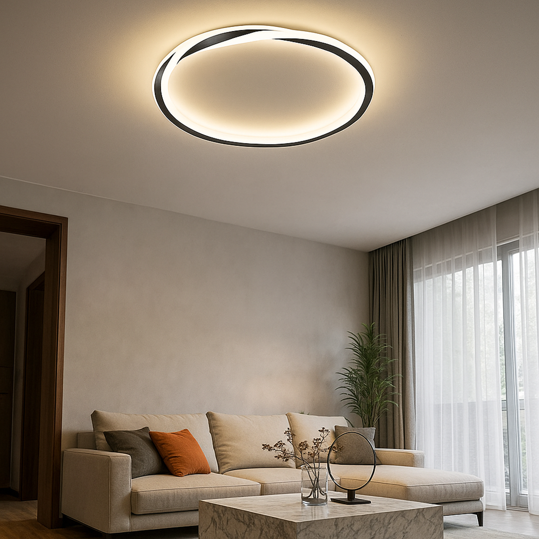 Okrągła Lampa LED do Sypialni w Stylu Minimalistycznym