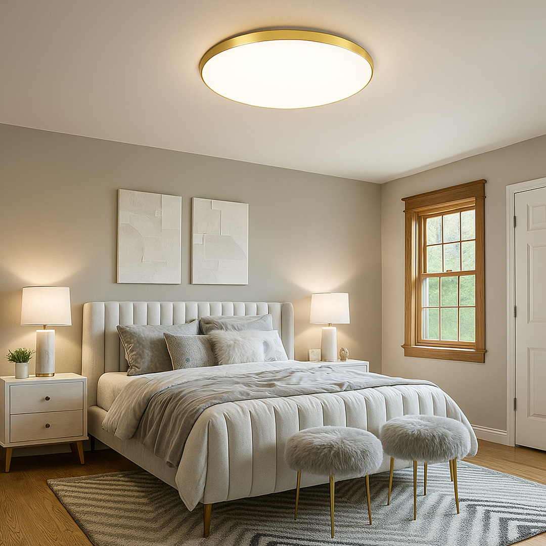 Okrągła Lampa Sufitowa LED o Prostej Formie