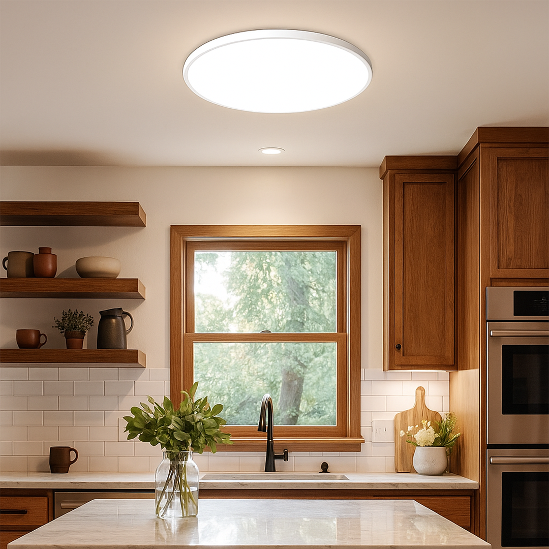Okrągła Lampa Sufitowa LED o Prostej Formie