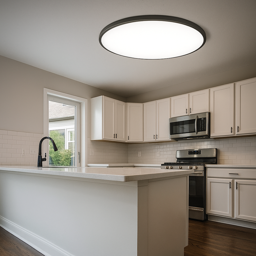 Okrągła Lampa Sufitowa LED o Prostej Formie