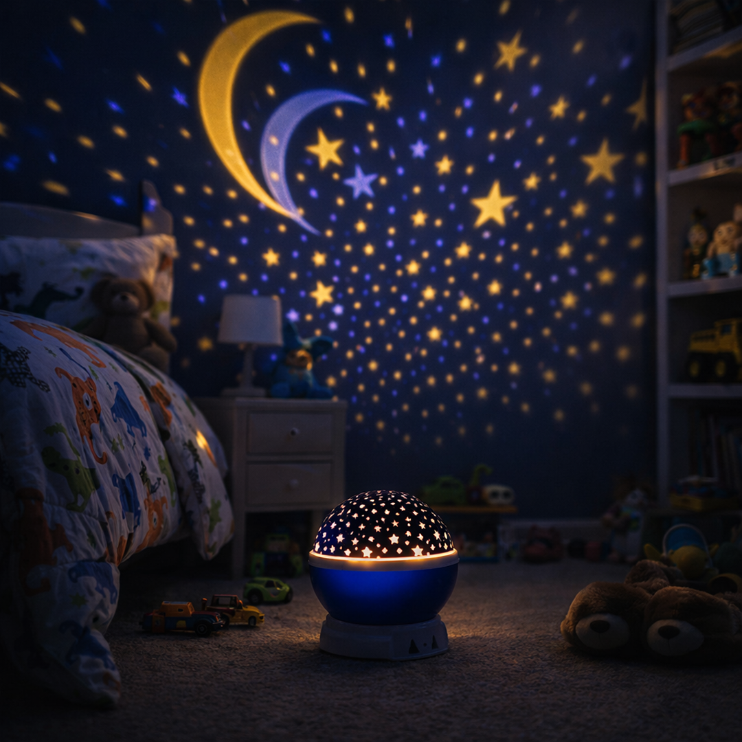 Lampka Nocna Projektor Gwiazd LED – Nastrojowe Oświetlenie do Sypialni