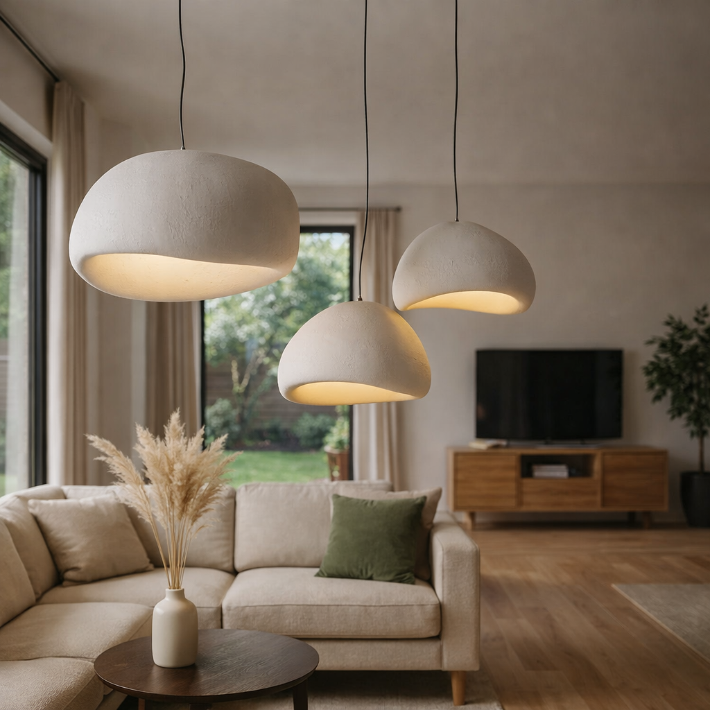 Lampa Wisząca w Stylu Japońskim – Sufitowe Oświetlenie w Kształcie Kokonu