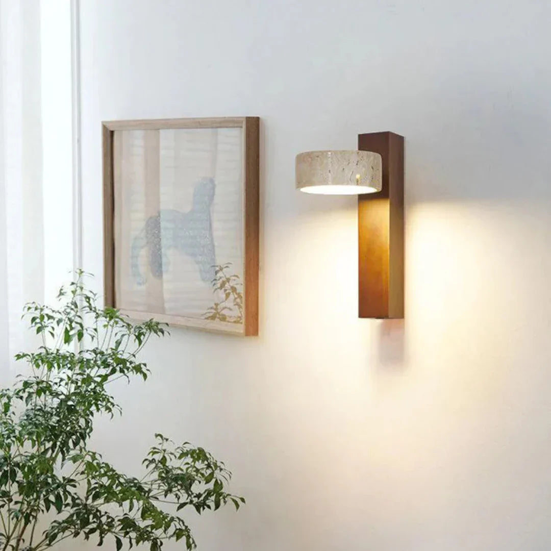 Japońska Drewniana Lampa Ścienna LED