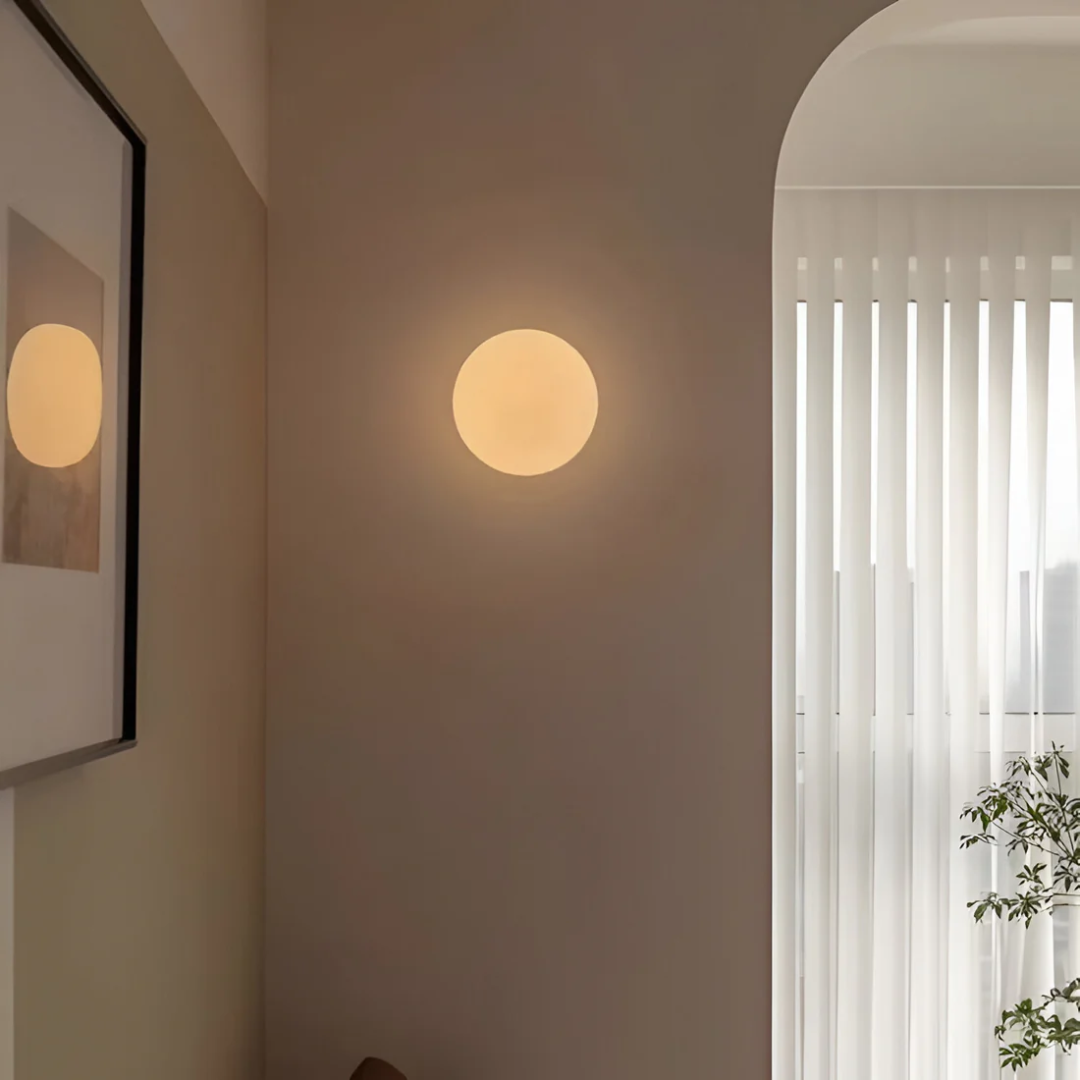 Okrągła Szklana Lampa Ścienna