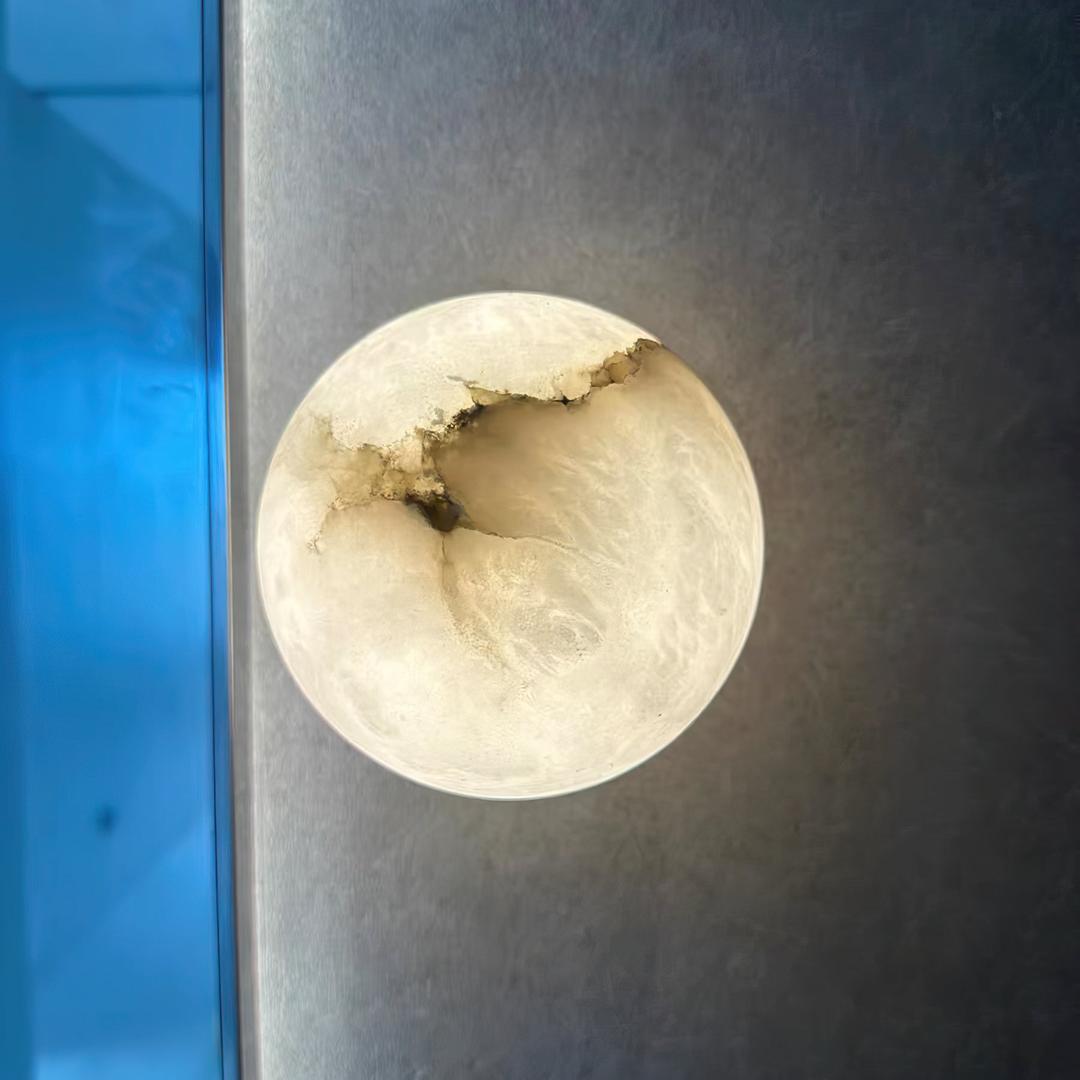 Japandi Marmurowa Lampa Ścienna LED W Kształcie Kuli