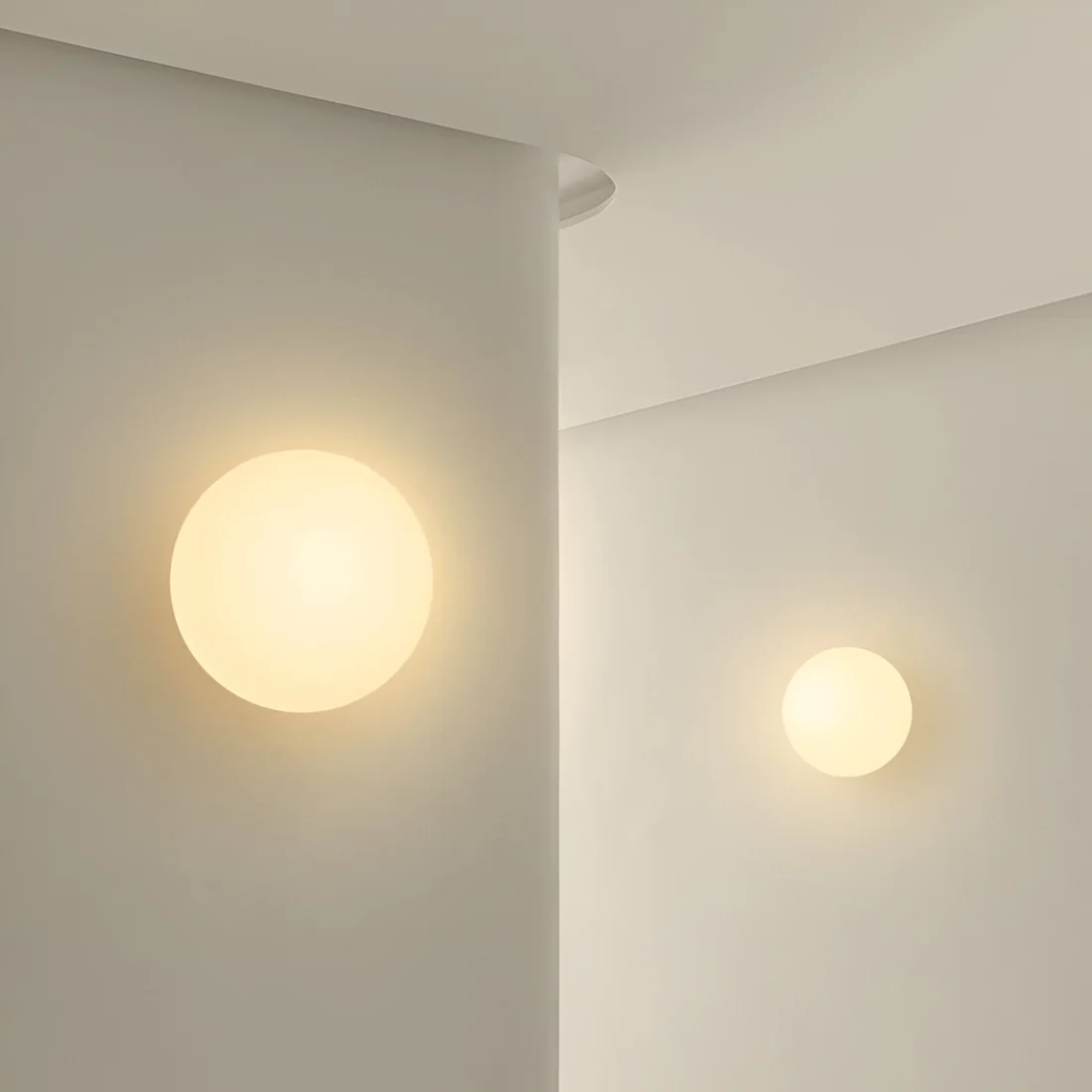Okrągła Szklana Lampa Ścienna