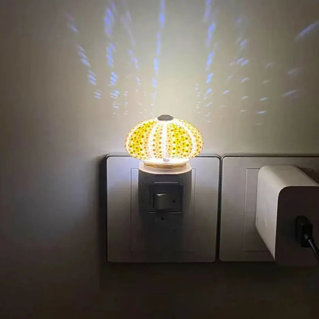 Szklana Lampa Nocna LED Z Kloszem Kopułowym