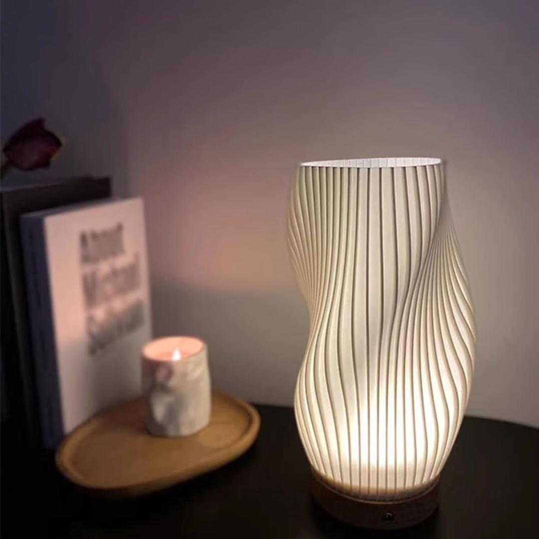 Nowoczesna Prążkowana Lampa Stołowa LED