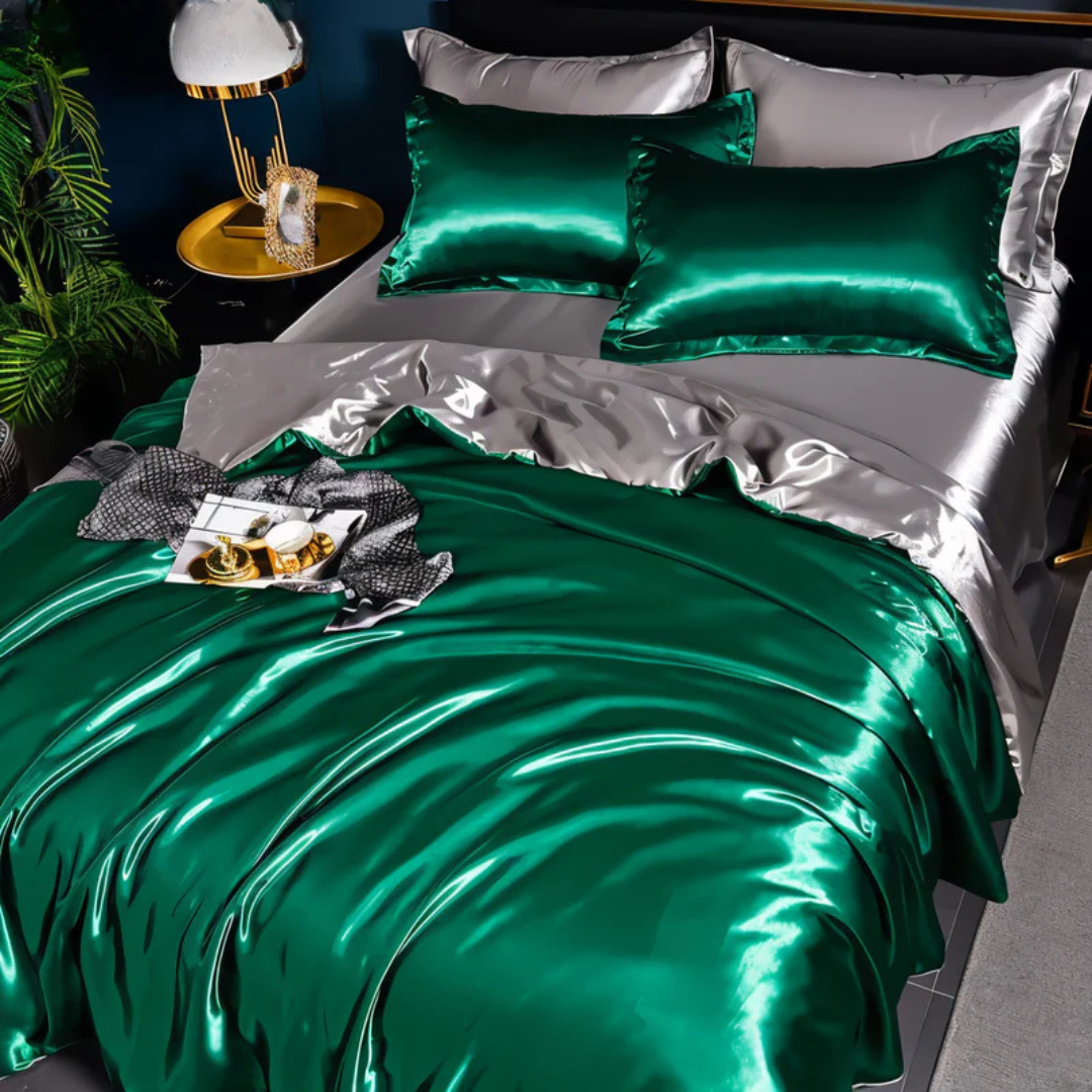 Jednokolorowy Jedwabny Komplet Pościeli