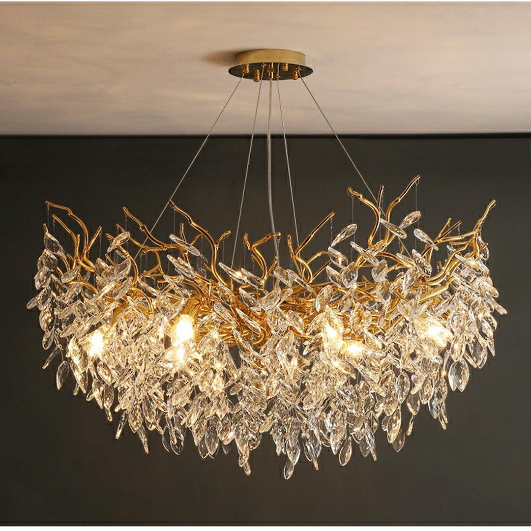 Francuski Kryształowy Żyrandol Z Motywem Gałęzi