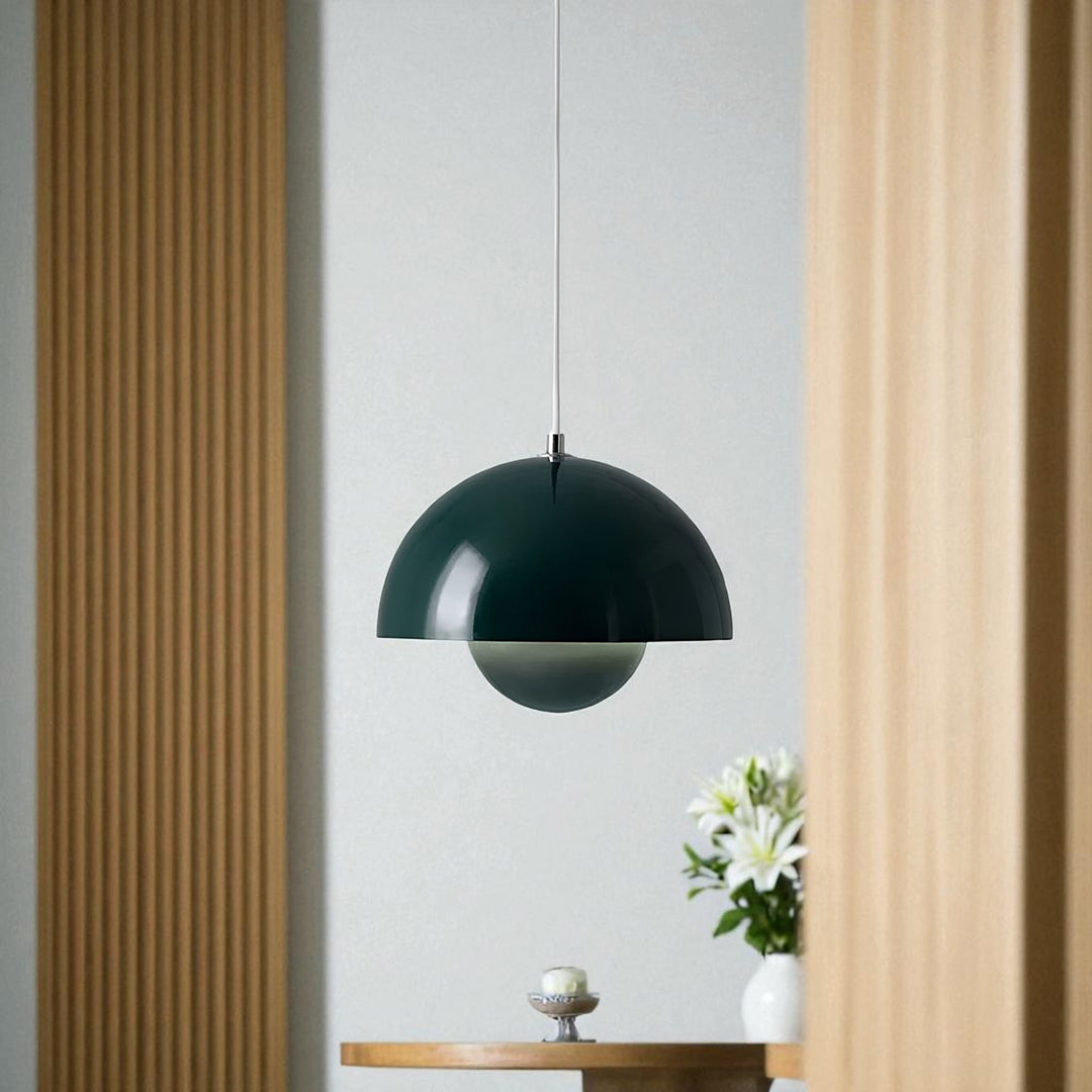 Skandynawska Szklana Lampa Wisząca Z Motywem Kwiatowym