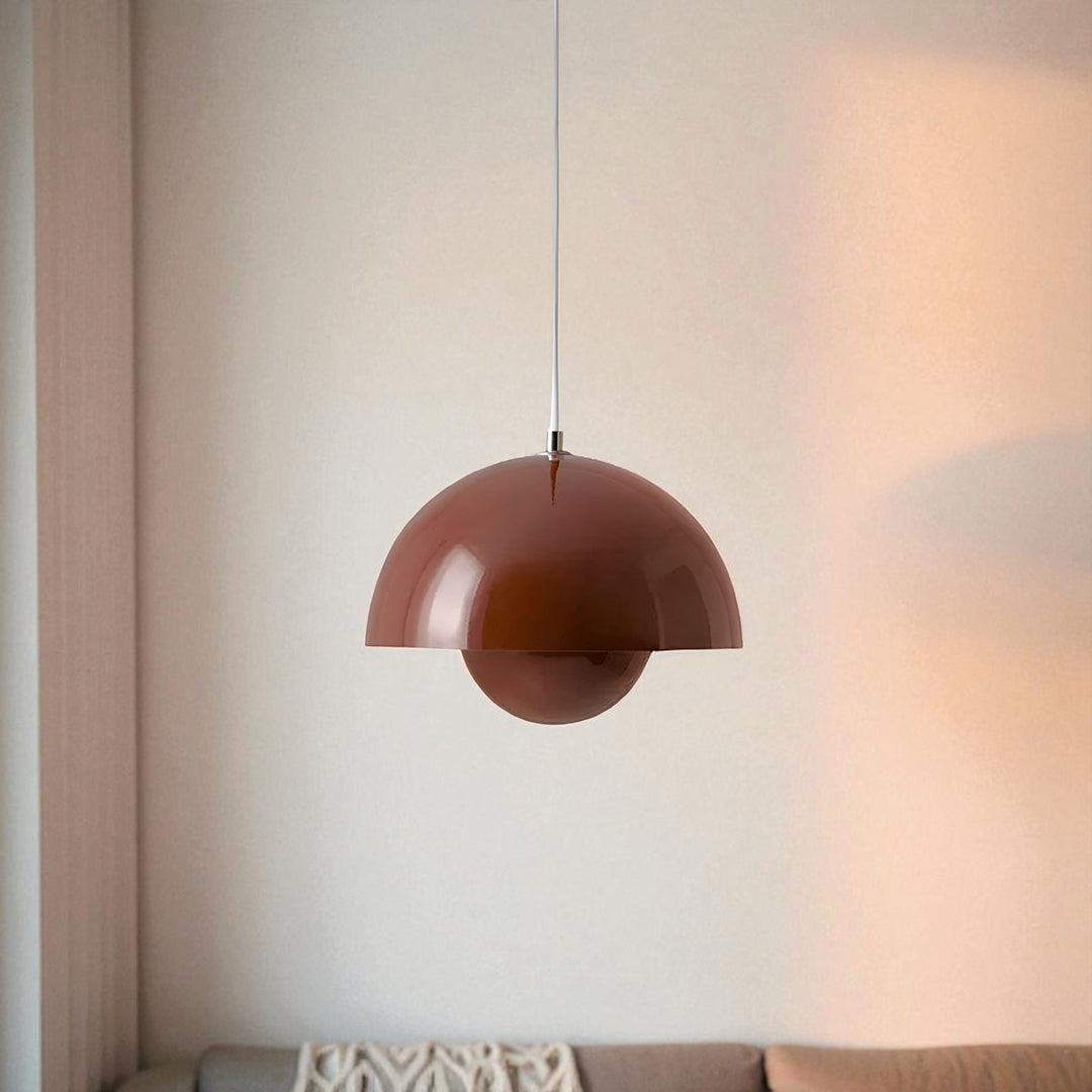 Skandynawska Szklana Lampa Wisząca Z Motywem Kwiatowym