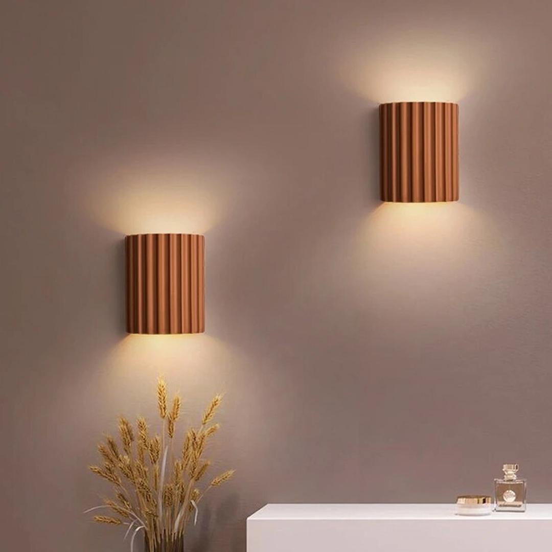 Skandynawska Lampa Ścienna Z Prążkowanego Szkła