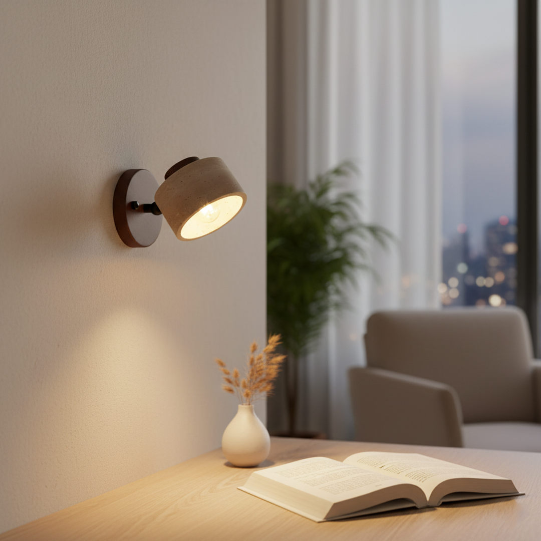Regulowana Betonowa Lampa Ścienna LED