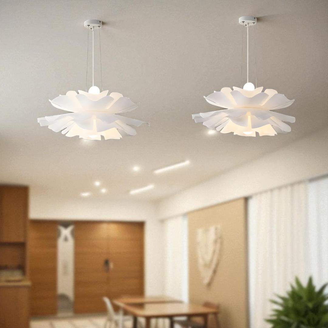 Lampa Wisząca Japandi Inspirowana Kwiatem Z Warstwowym Kloszem