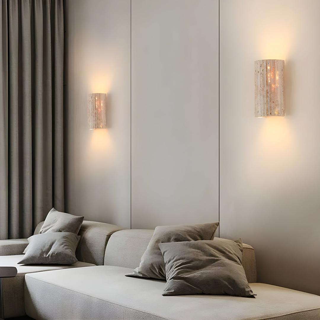 Ścienna Lampa LED Góra-Dół Z Naturalnego Kamienia Z Ciepłą Poświatą
