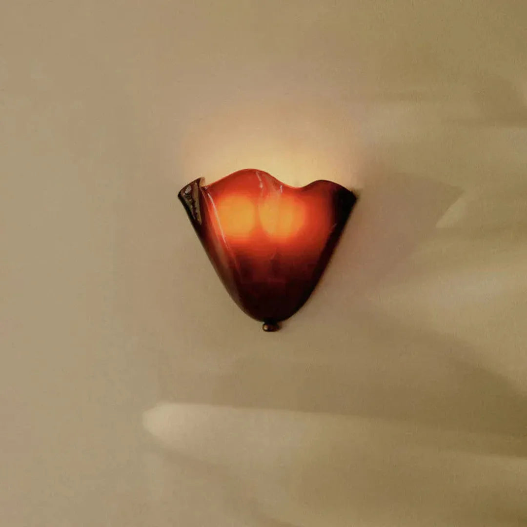Vintage Szklana Lampa Ścienna Muszla