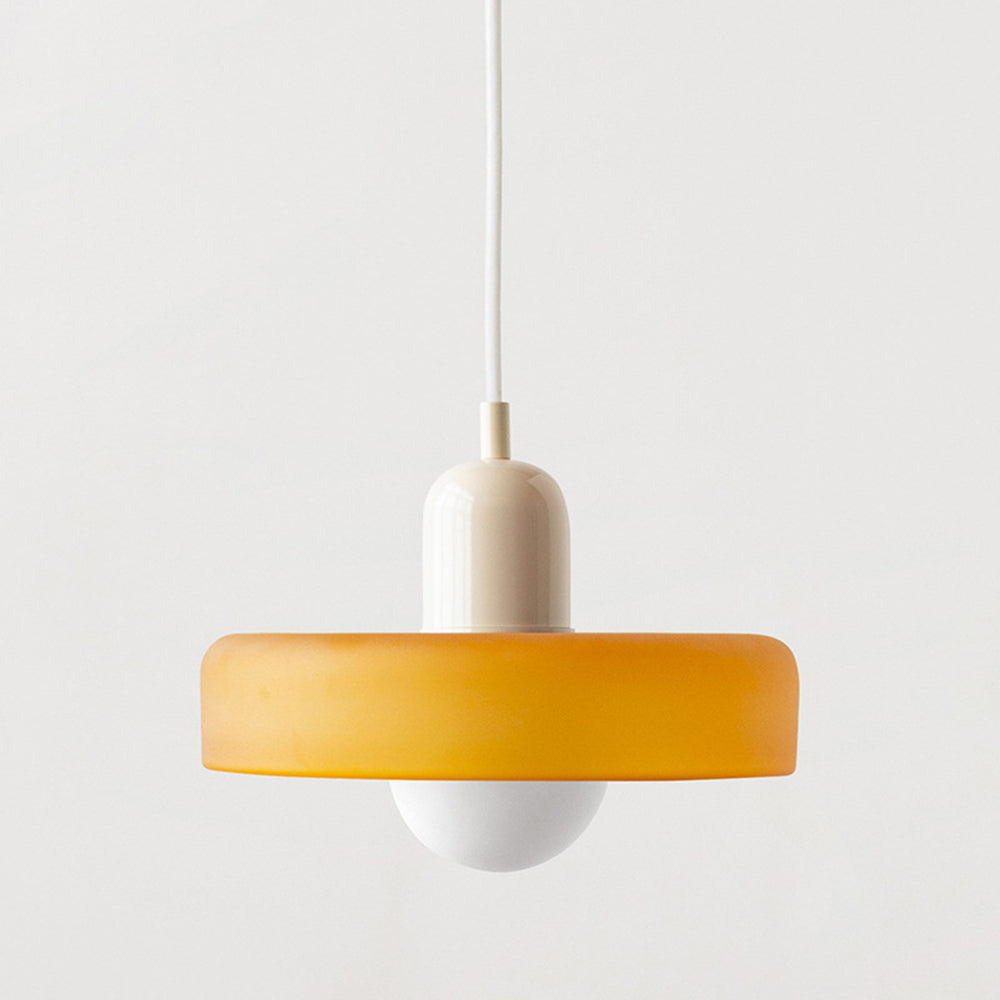 Skandynawska Okrągła Szklana Lampa Wisząca