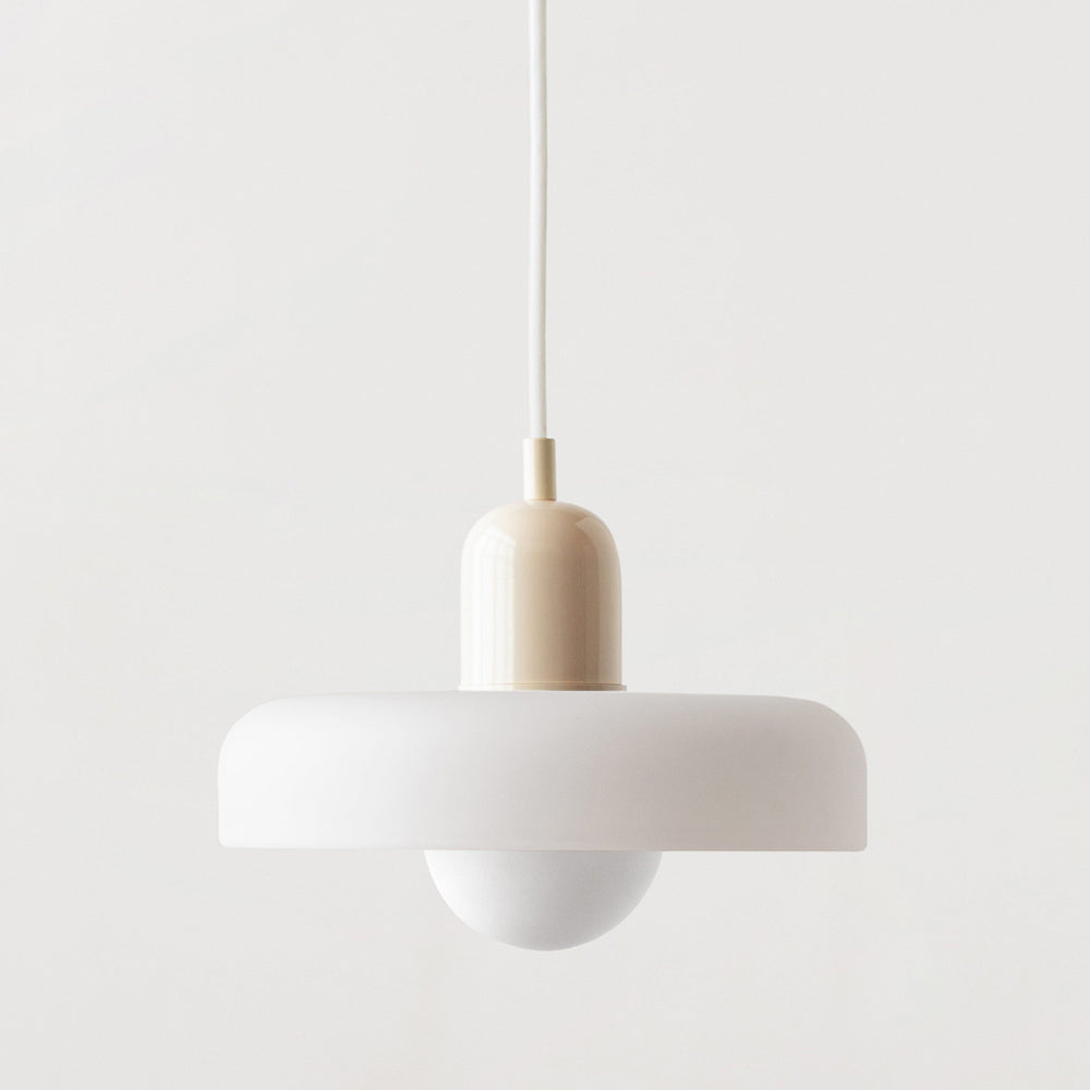 Skandynawska Okrągła Szklana Lampa Wisząca