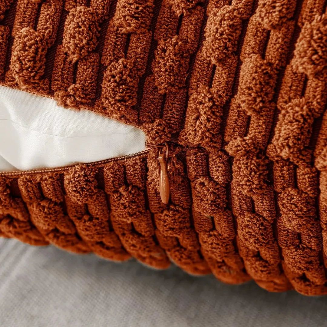 Prążkowana Aksamitna Poduszka Dekoracyjna Na Sofę