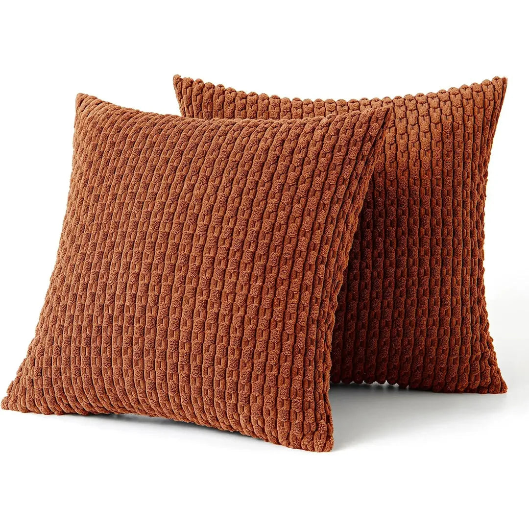 Prążkowana Aksamitna Poduszka Dekoracyjna Na Sofę