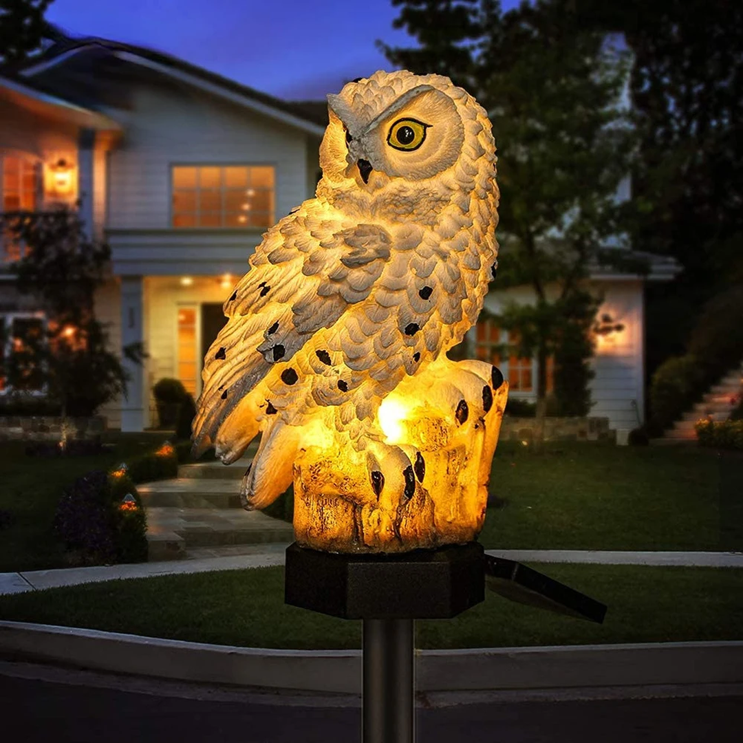 Zewnętrzna Solarna Lampa Ogrodowa Sowa