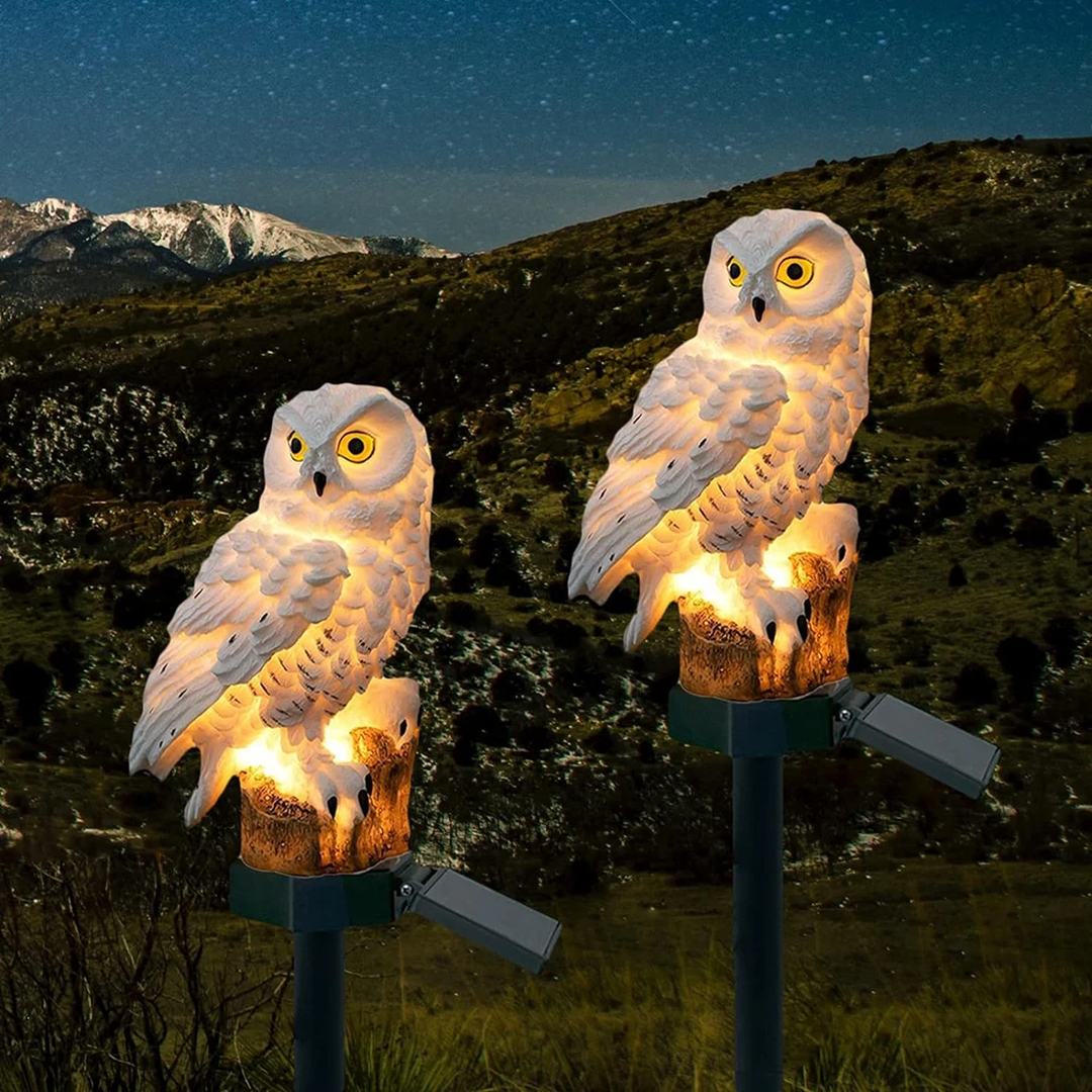 Zewnętrzna Solarna Lampa Ogrodowa Sowa