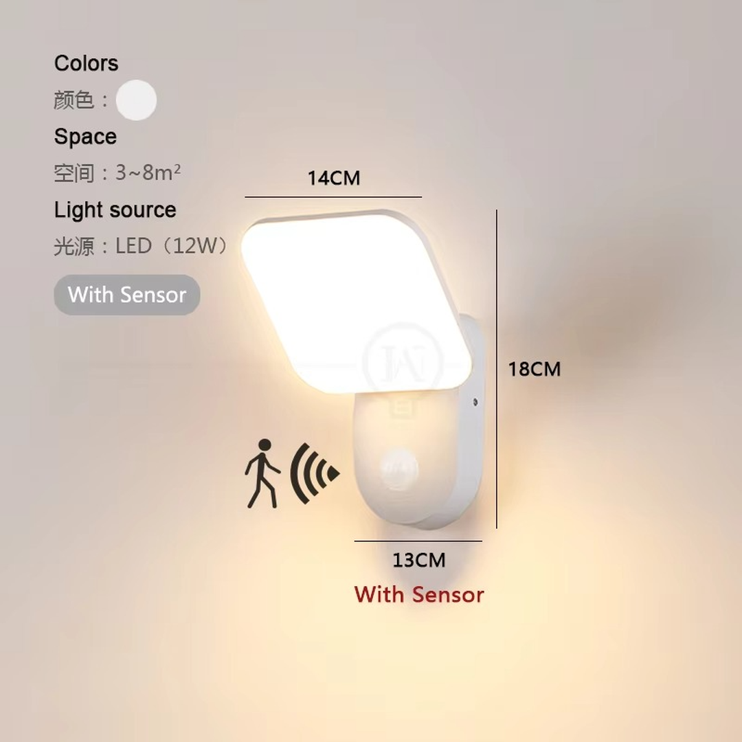 Zewnętrzna Lampa Ścienna LED Z Czujnikiem Ruchu