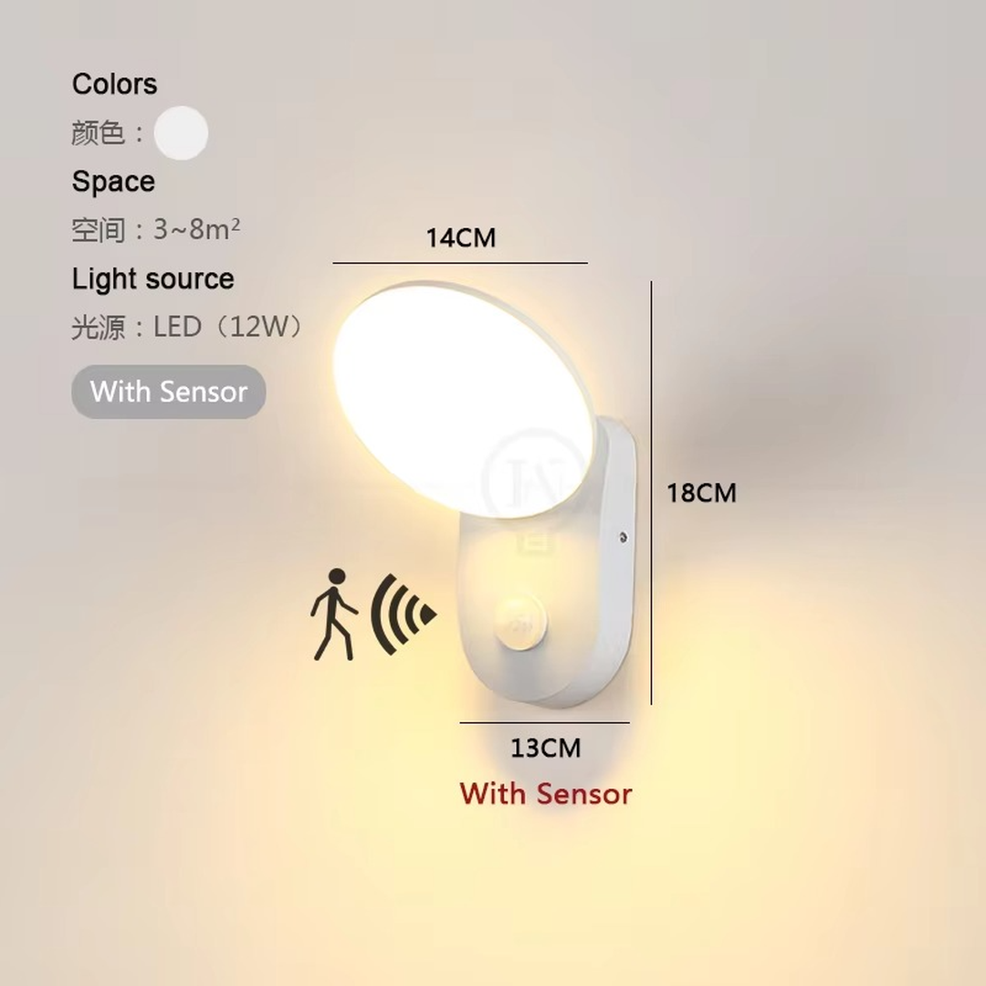 Zewnętrzna Lampa Ścienna LED Z Czujnikiem Ruchu
