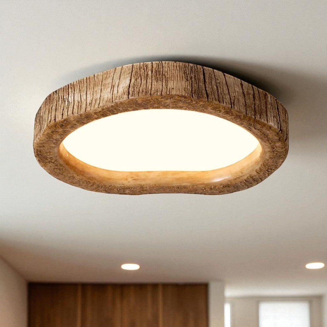 Japońska Drewniano-Żywiczna Lampa Sufitowa
