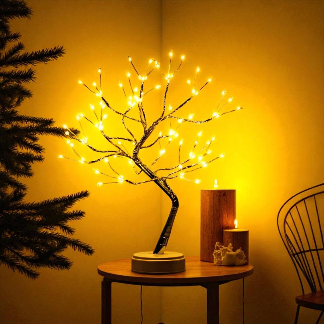 Dekoracyjna Przenośna Lampa LED Drzewko Z Ciepłym Światłem