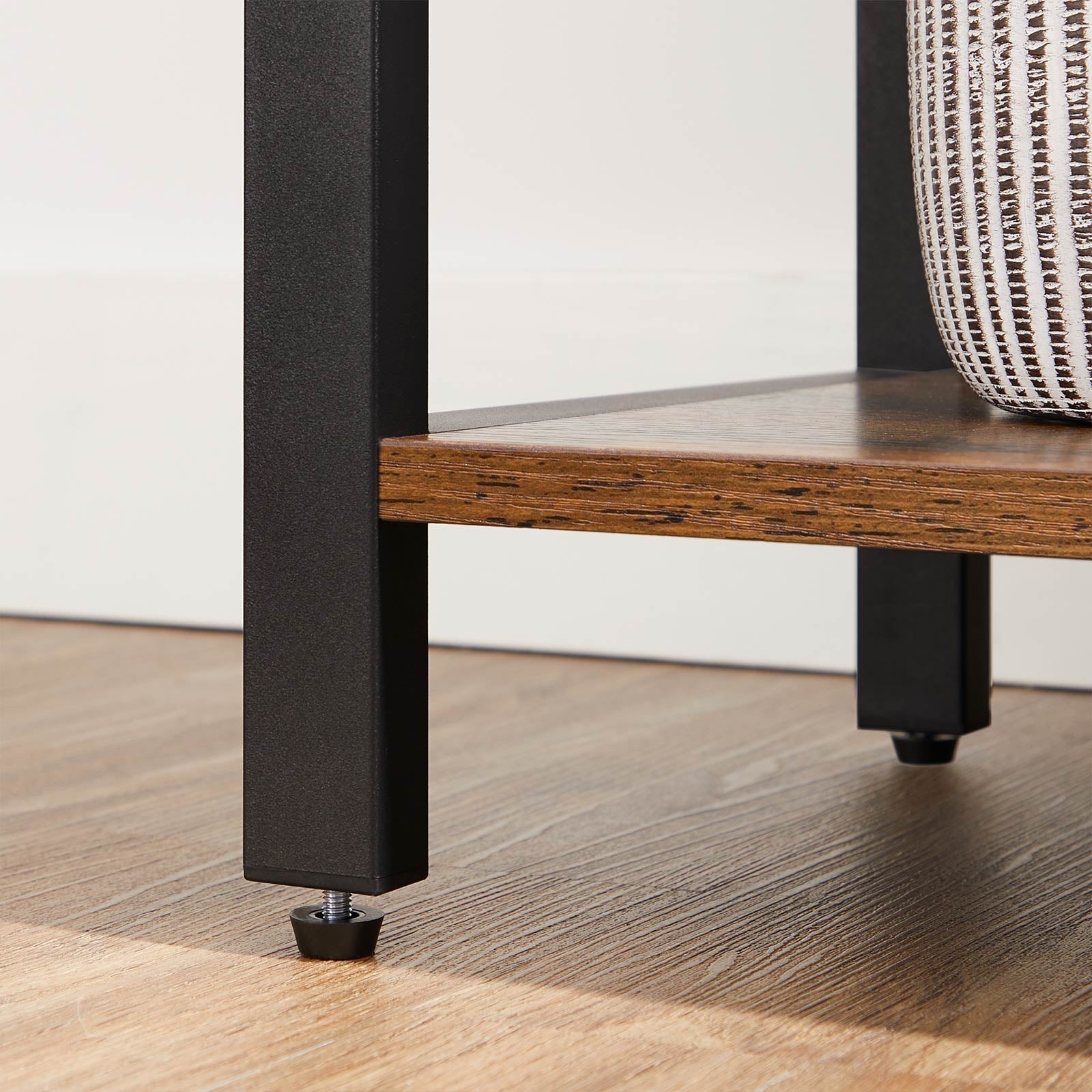 Regał industrialny – 6 otwartych półek, brązowo-czarny, 186 cm wysokości