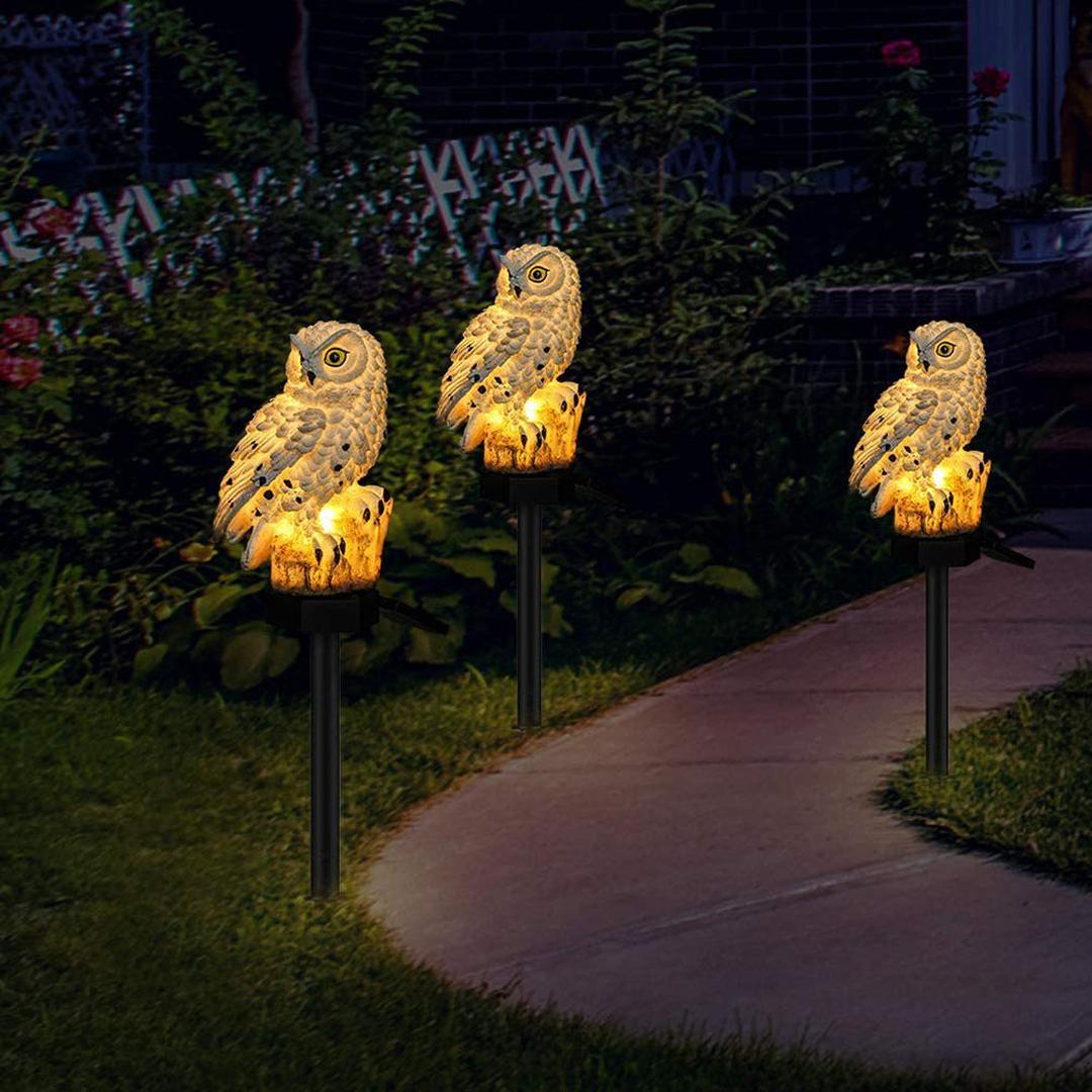 Zewnętrzna Solarna Lampa Ogrodowa Sowa