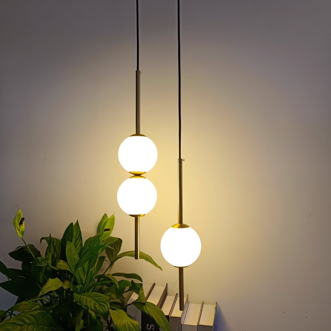 Skandynawska Szklano-Metalowa Lampa Wisząca
