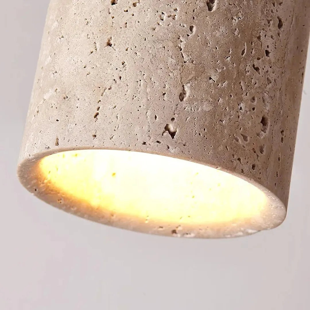 Kompaktowa Sufitowa Lampa LED Z Trawertynu