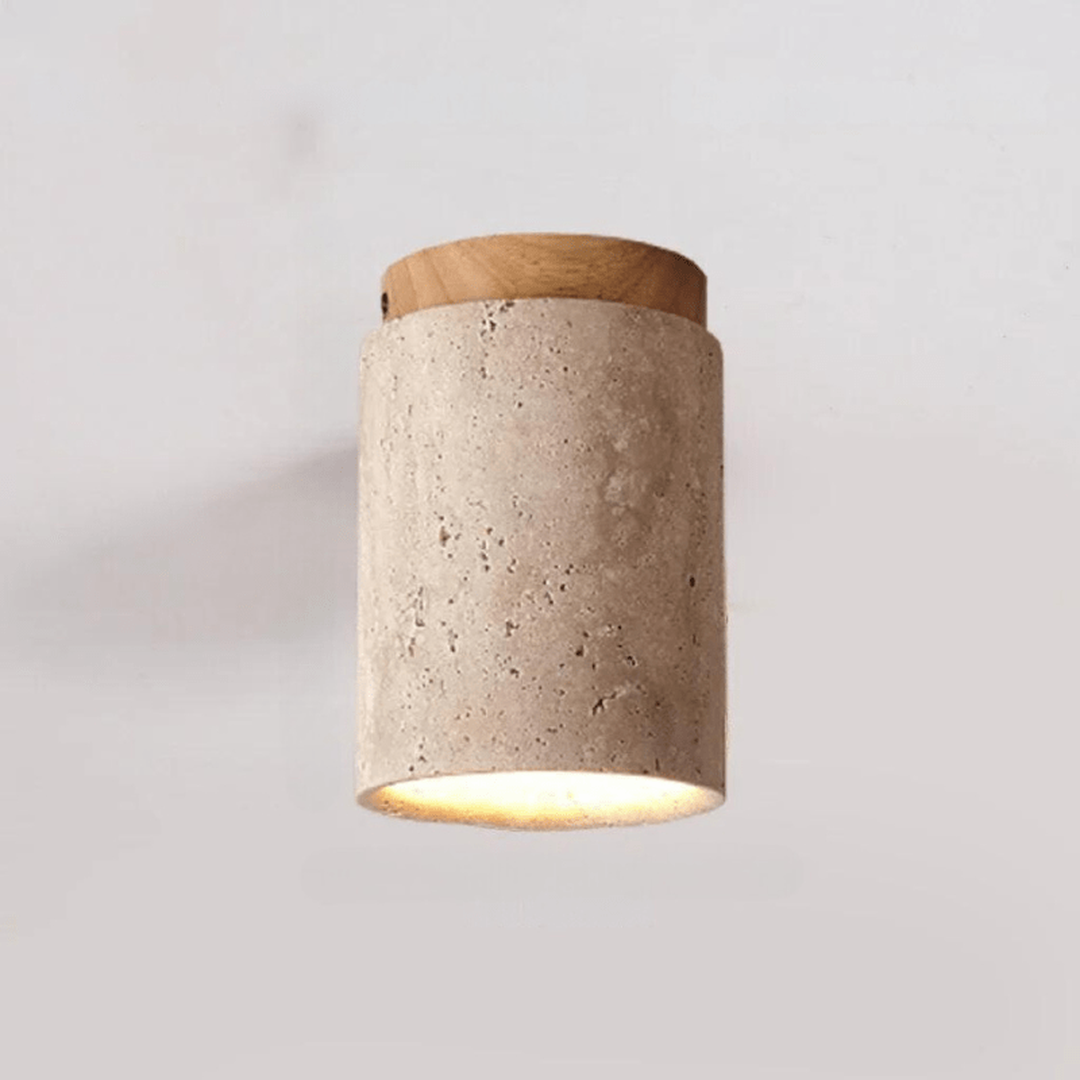 Kompaktowa Sufitowa Lampa LED Z Trawertynu